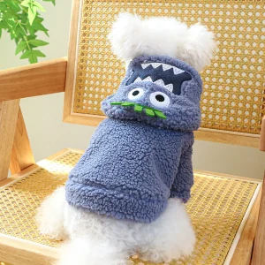 Fleece Funny Pattern Hooded Dog Hoodie