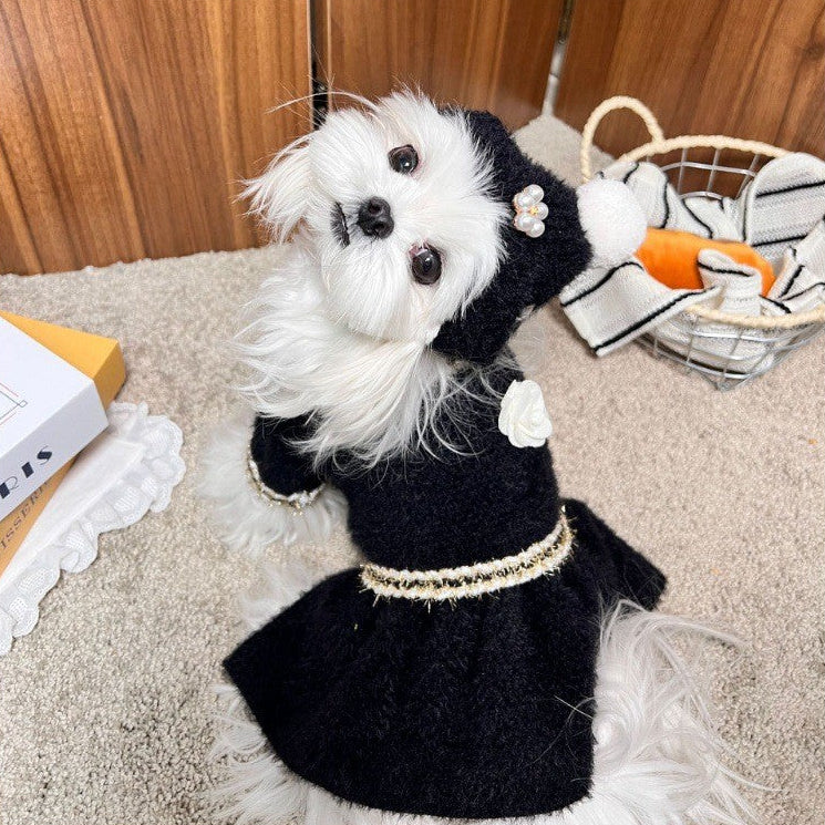 Elegant Flower Buttoned Dog Cat Dress Hat - immagine 5