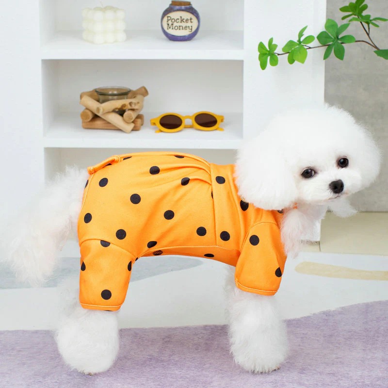 Belly Protecting Polka Dot Dog Jumpsuits - immagine 7
