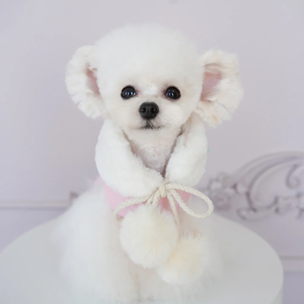 Fleece Removable Scarf Dog Cat Jacket - immagine 6