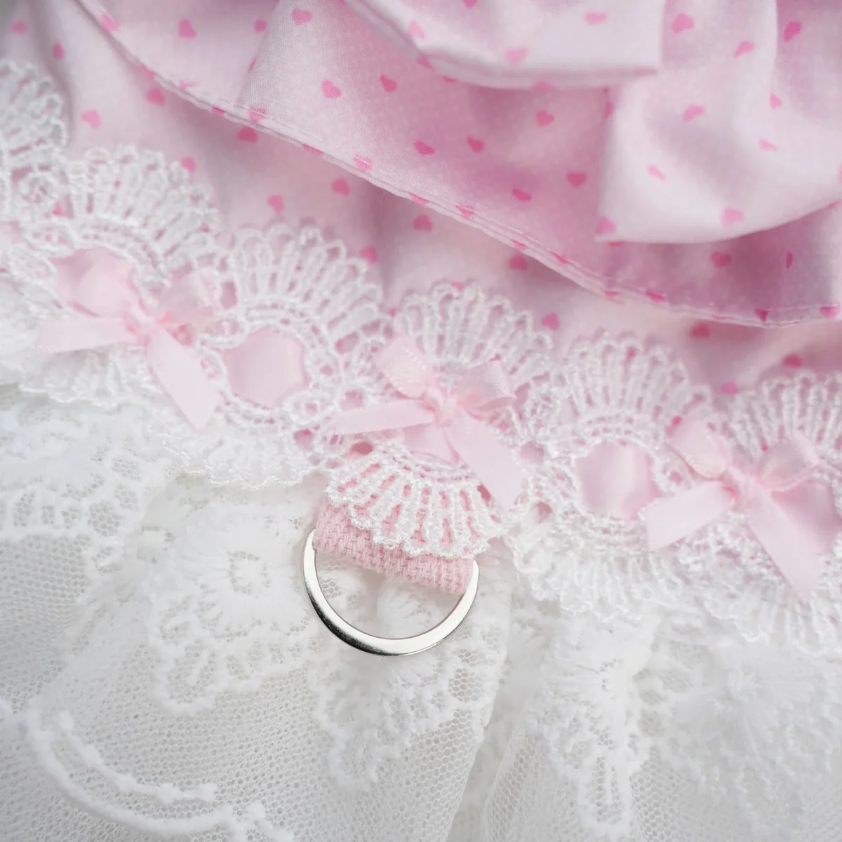 Sweet Bow Heart Dog Cat Harness Lace Dress - immagine 7