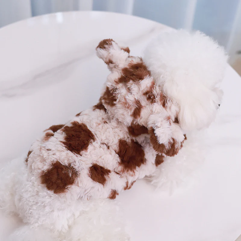 Furry Spot Dog Cat Hooded Harness Jacket - immagine 3