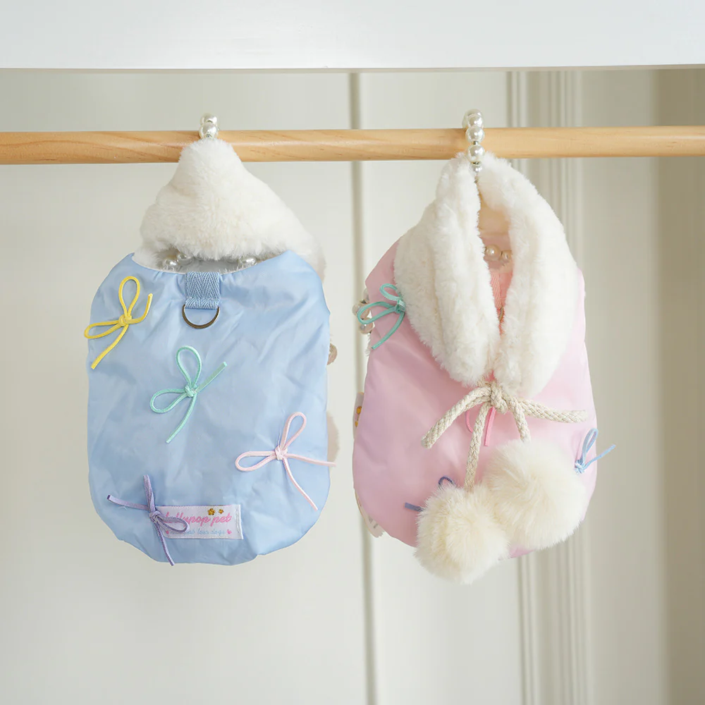 Fleece Removable Scarf Dog Cat Jacket - immagine 8