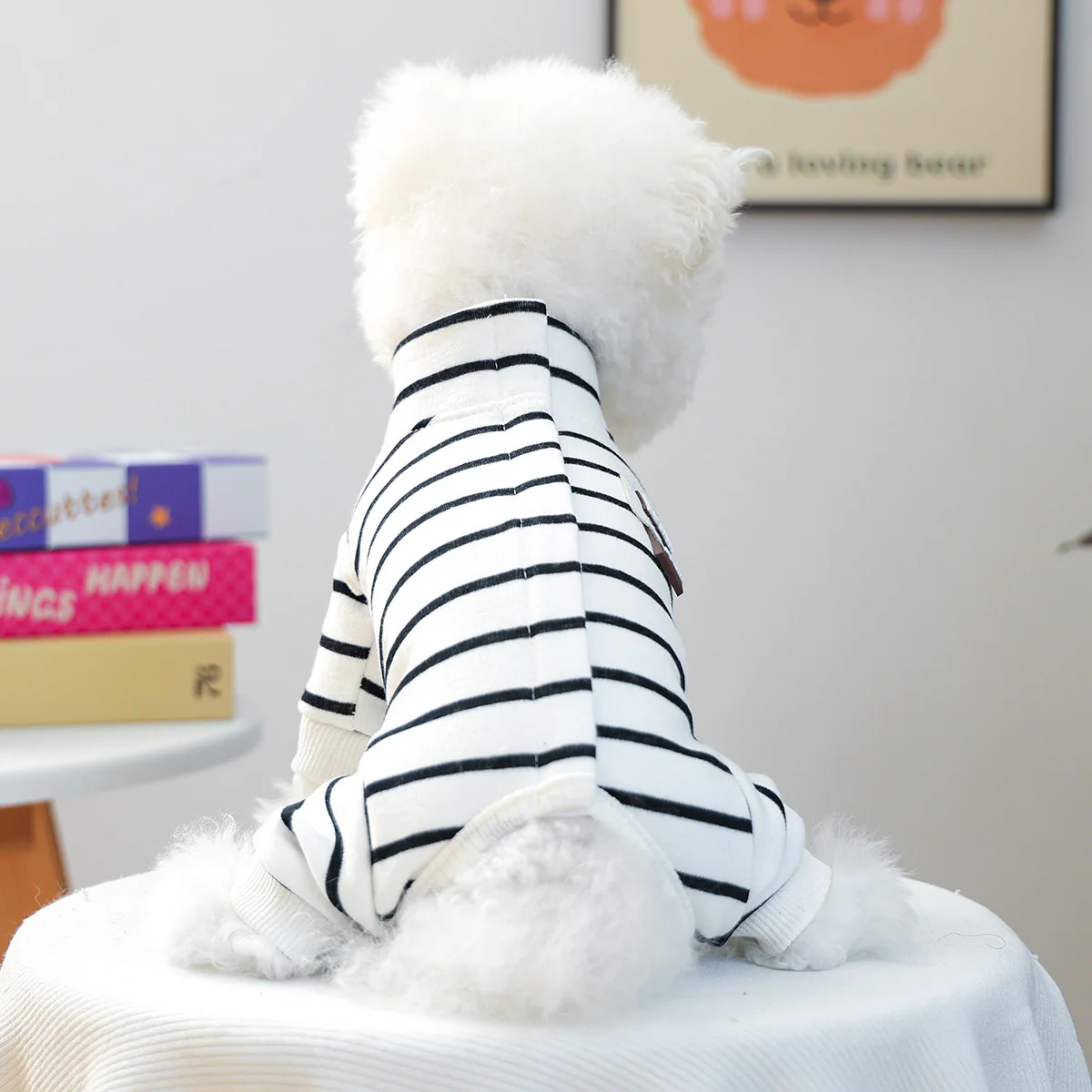 Casual Warm Striped Belly Protecting Dog Jumpsuits - immagine 4