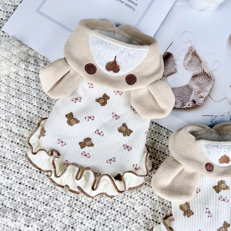 Bear Rabbit Ear Pattern Dog Cat Vest - immagine 4