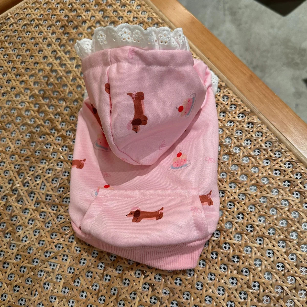 Dachshund Cake Pattern Lace Dog Cat Hoodie - immagine 4