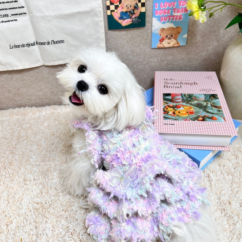 Sweet Butterfly Decor Dog Cat Layered Dress - immagine 2