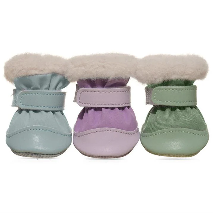 4pcs Warm Furry Dog Snow Boots - immagine 2