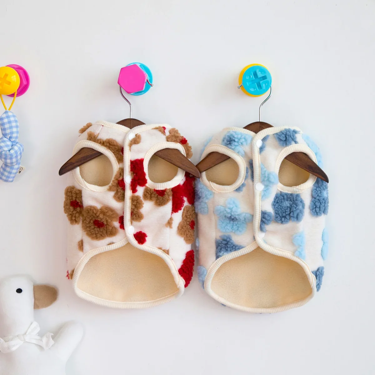 Fleece Flower Decor Dog Cat Harness Vest - immagine 8