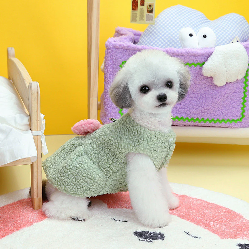 Fleece Sweet Bowknot Dog Dress Harness - immagine 6