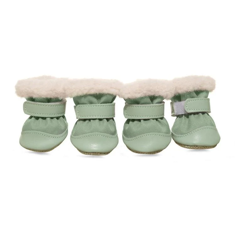 4pcs Warm Furry Dog Snow Boots - immagine 5