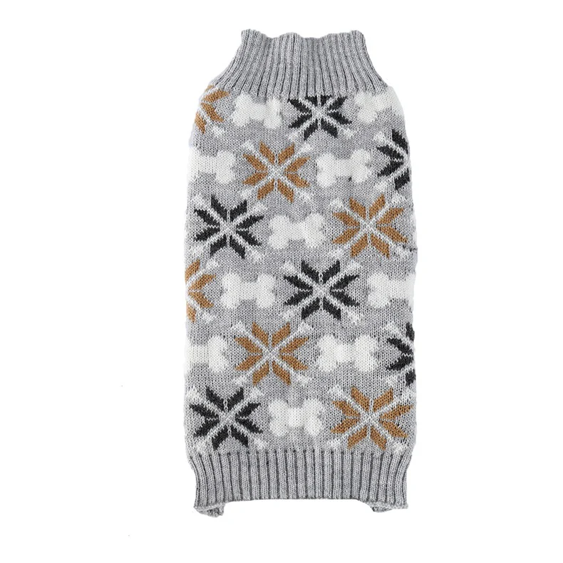 Bone Snowflake Knitted Dog Cat Sweater Scarf Hat - immagine 4