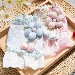 Flower Decor Hollowed Lace Dog Cat Dress