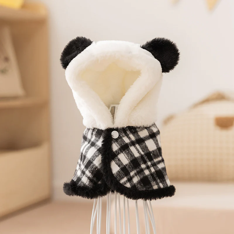 Fleece Plaid Dog Cat Dress Cape Set - immagine 6