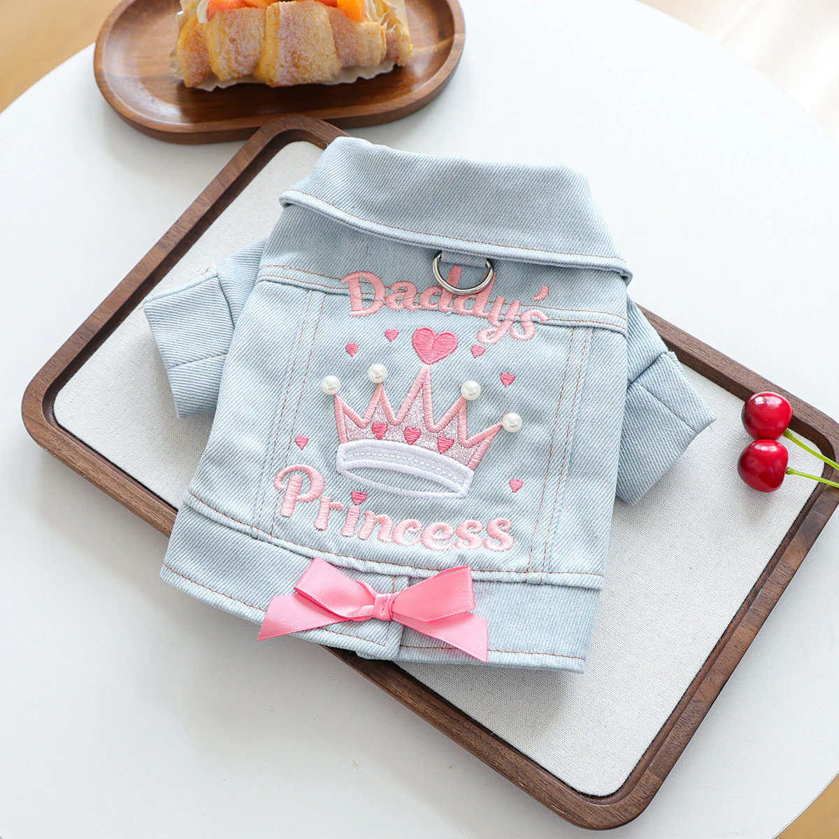 Sweet Lace-up Bow Heart Decor Dog Cat Jacket Dress - immagine 2