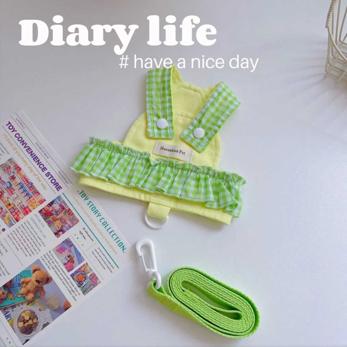 Sweet Contrast Color Plaid Dog Harness&Leash - immagine 6