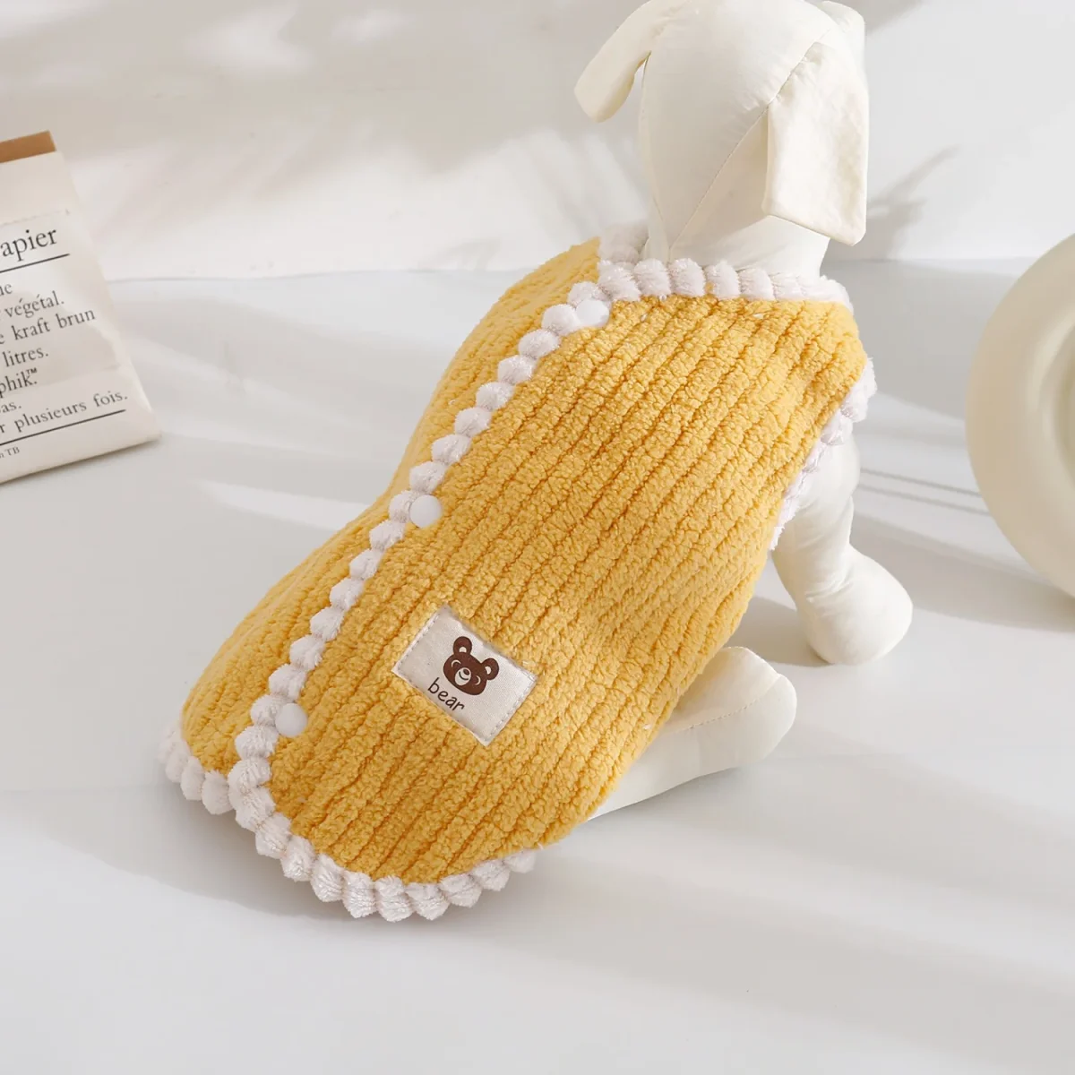 Solid Color Fleece Dog Cat Jacket Vest - immagine 3