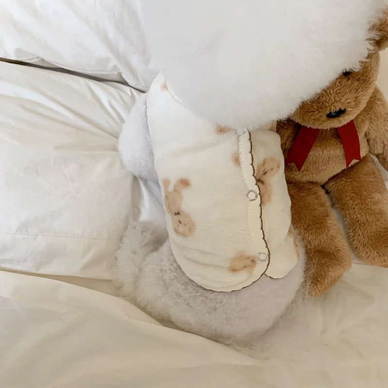 Flannel Bear Printed Dog Jacket Vest - immagine 7