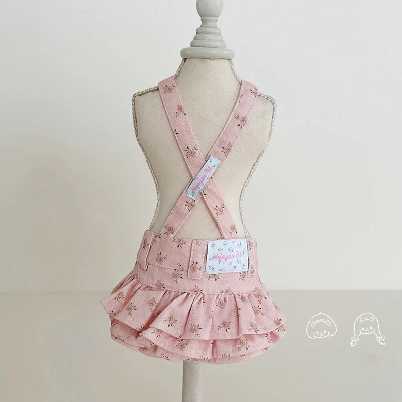 Floral Layered Dog Cat Cross-strap Dress - immagine 3