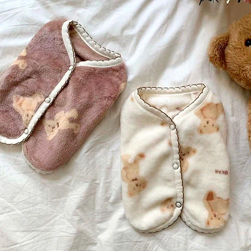 Flannel Bear Printed Dog Jacket Vest - immagine 2