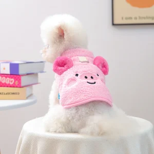 Furry Warm Pig Bear Pattern Dog Harness Vest
