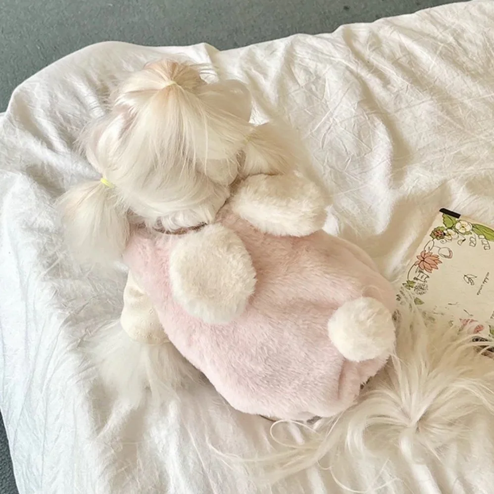 Sweet Rabbit Fleece Solid Color Dog Cat Vest - immagine 3