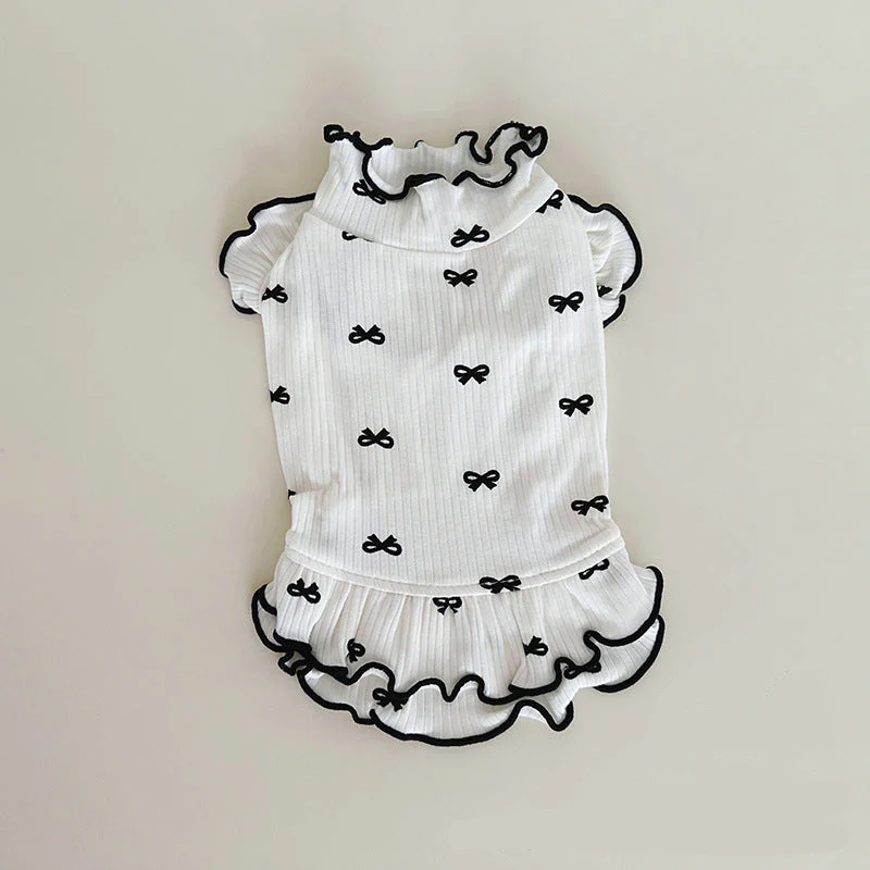 Bow Pattern Cotton Dog Cat Dress/T-shirt - immagine 5