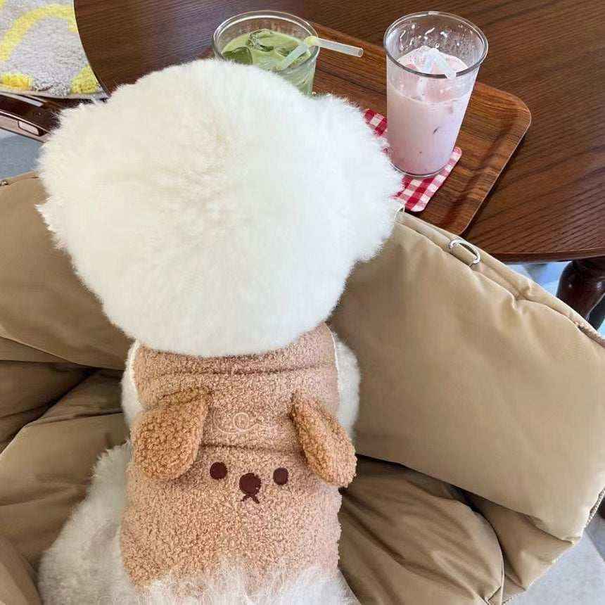 Cappottino Smanicato per Cani "Oliver" con Ricamo e Orecchie in Tessuto ✨ - immagine 3