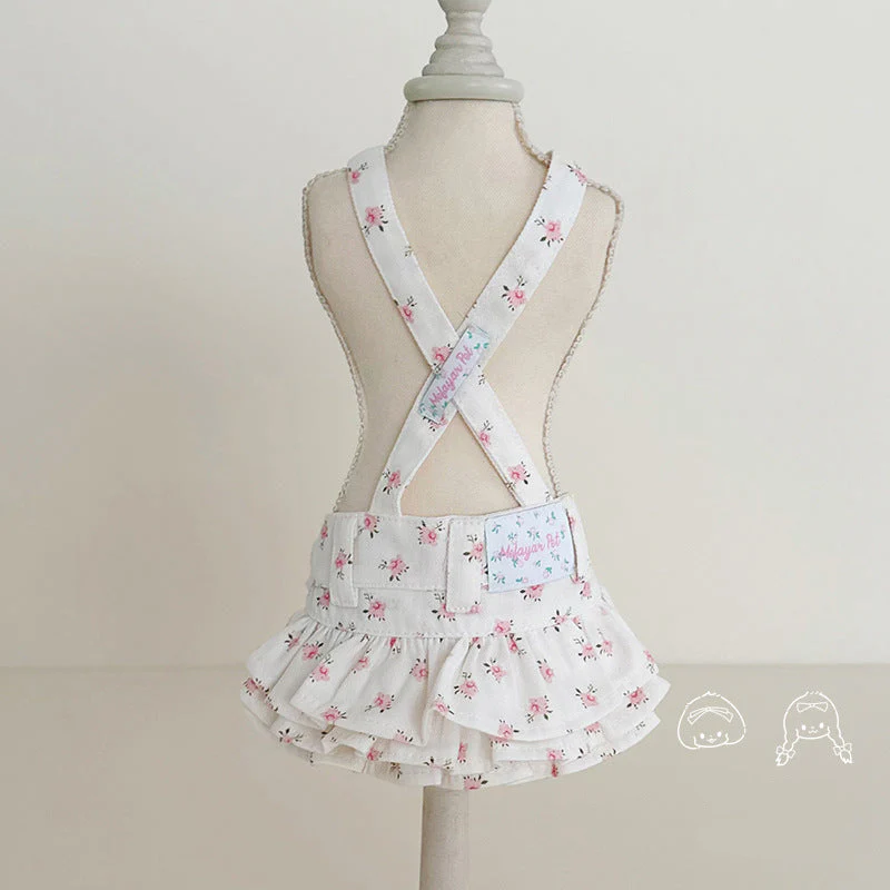 Floral Layered Dog Cat Cross-strap Dress - immagine 4