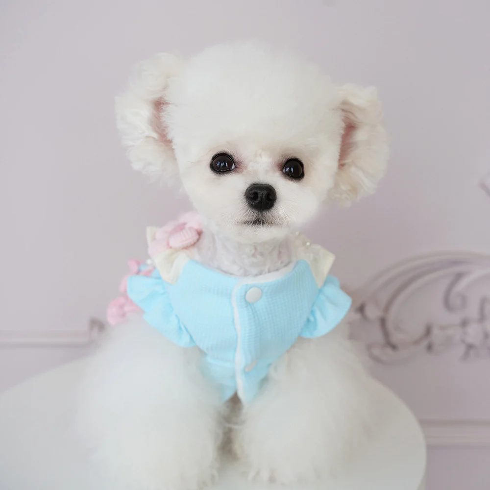 Sweet Flower Layered Color Block Dog Cat Dress - immagine 8