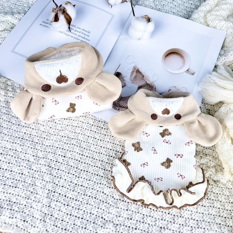 Bear Rabbit Ear Pattern Dog Cat Vest - immagine 6