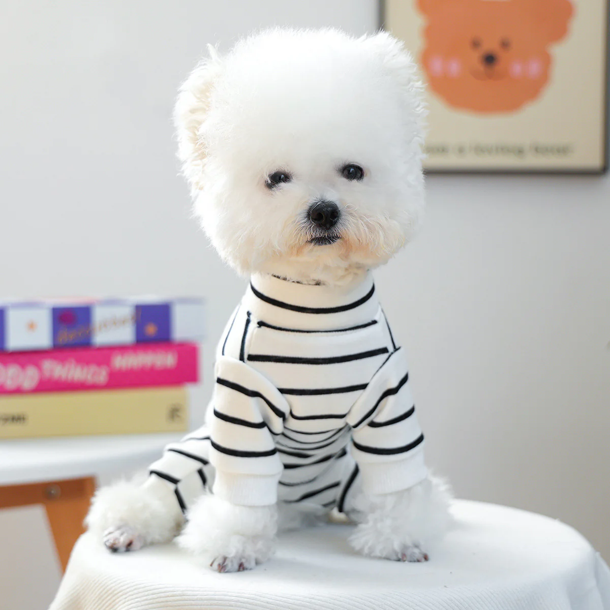 Casual Warm Striped Belly Protecting Dog Jumpsuits - immagine 6