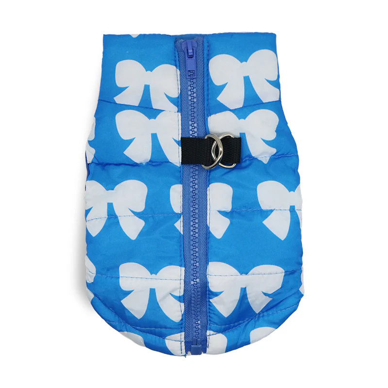 Bowknot Printed Warm Pet Jacket Vest - immagine 9