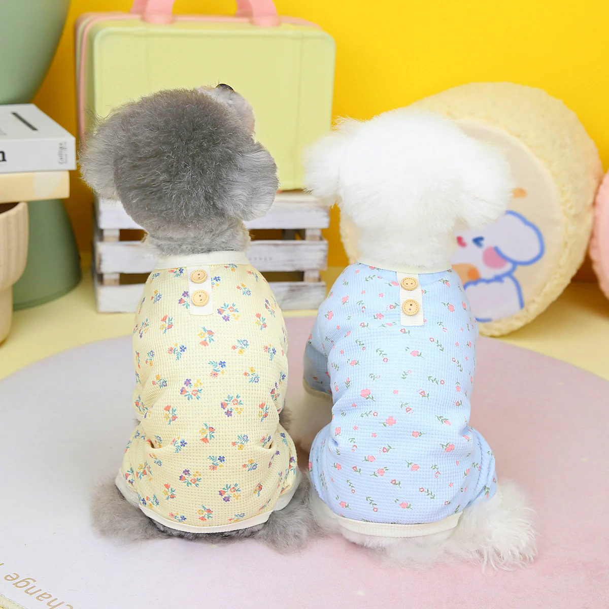 Waffle Floral Soft Dog Jumpsuits&Vest - immagine 6