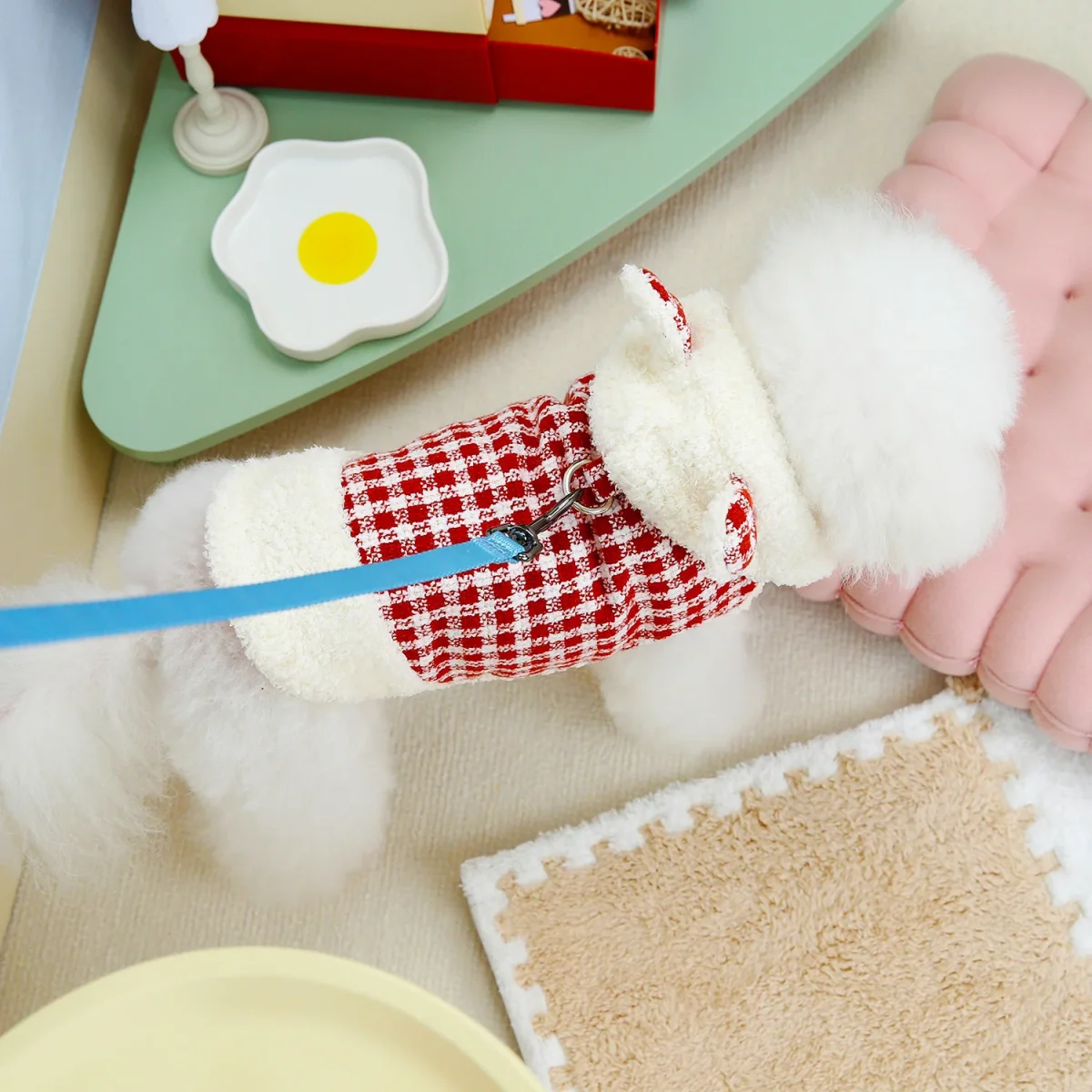 Color Block Plaid Design Dog Cat Dress/Hoodie - immagine 6