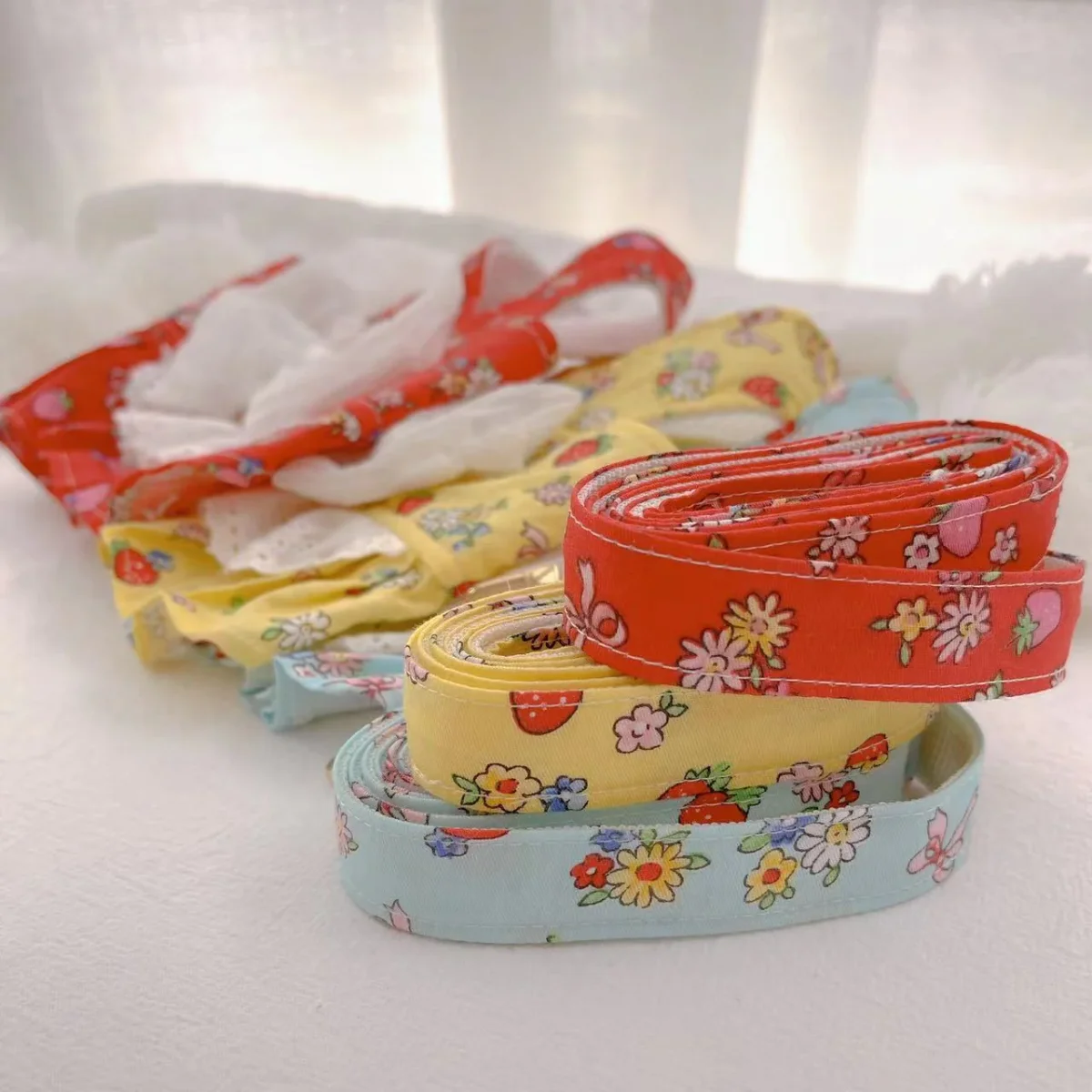 Fruit Printed Lace Bow Dog Harness&Leash - immagine 9