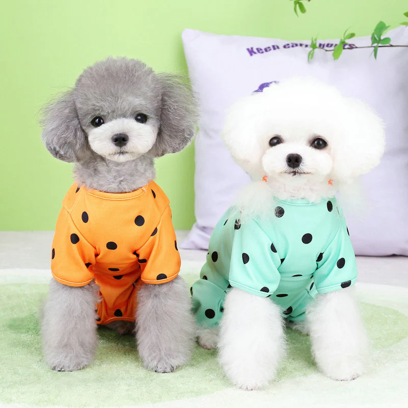 Belly Protecting Polka Dot Dog Jumpsuits - immagine 6