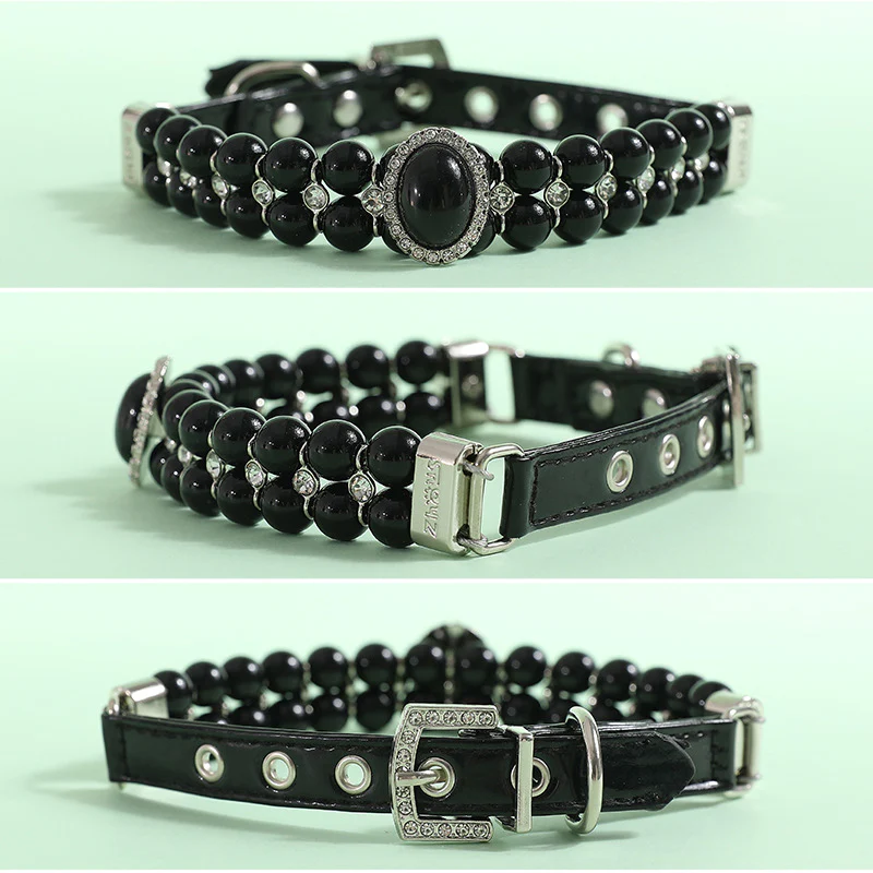Jeweled Pearl Decor Dog Collar&Leash - immagine 7
