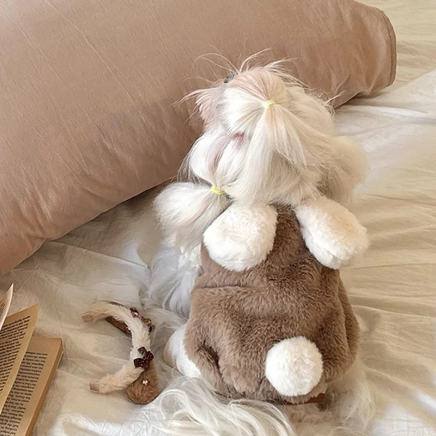 Sweet Rabbit Fleece Solid Color Dog Cat Vest - immagine 4