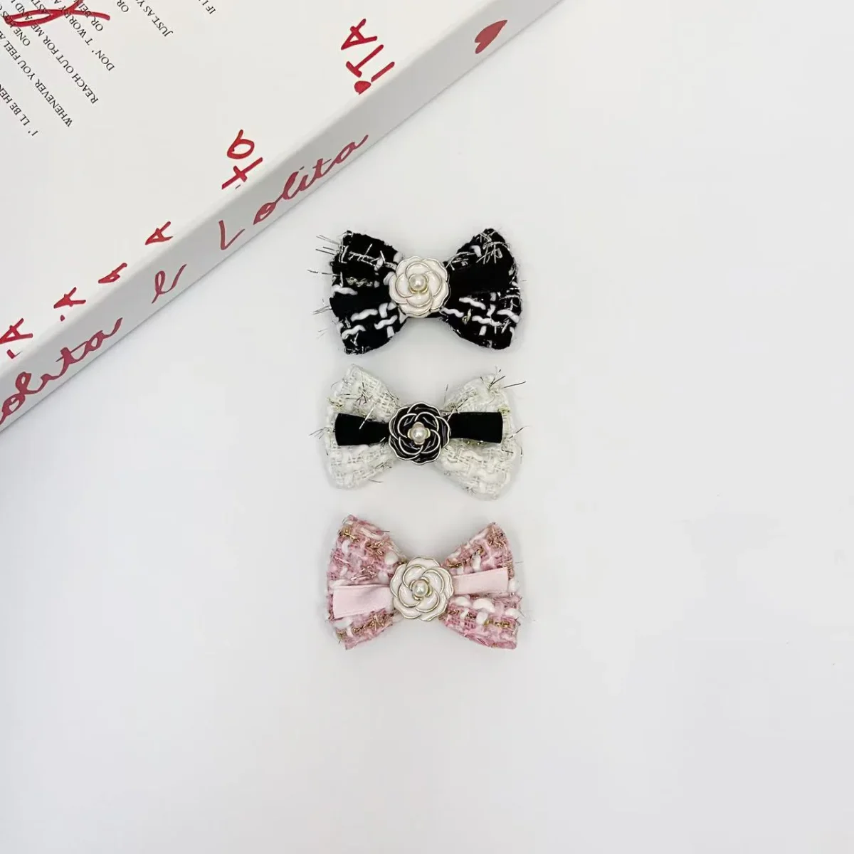 Flower Bowknot Dog Cat Hair Clip 3pcs - immagine 5