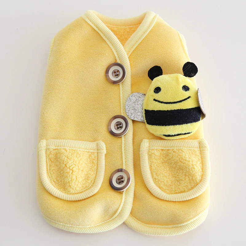 Cute Bee Soft Fleece Dog Cat Jacket Vest - immagine 7