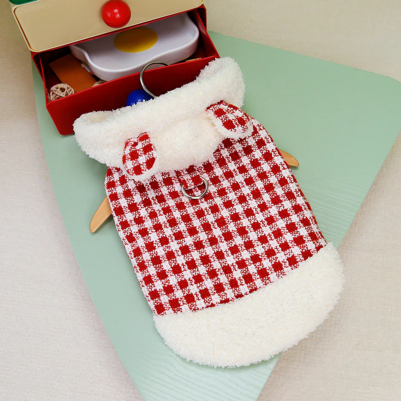 Color Block Plaid Design Dog Cat Dress/Hoodie - immagine 4