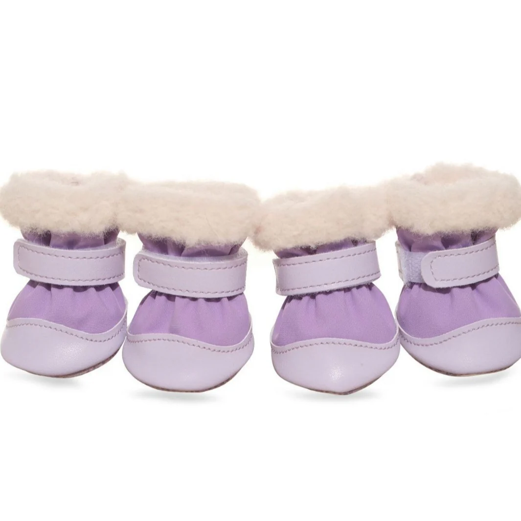 4pcs Warm Furry Dog Snow Boots - immagine 3