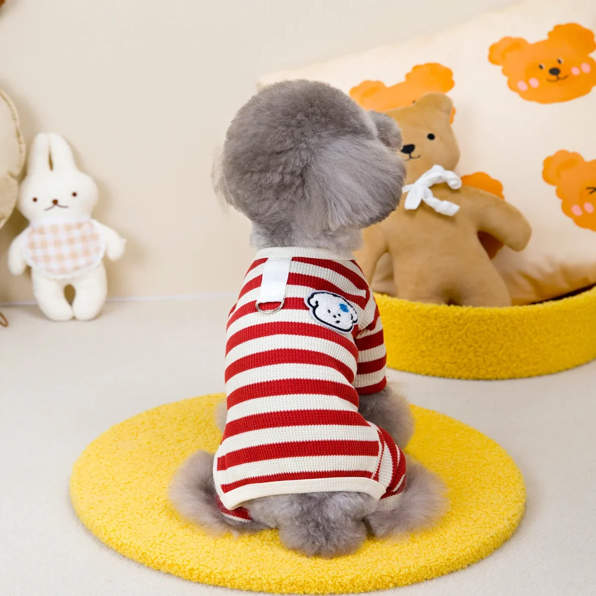 Cartoon Striped Waffle Dog Jumpsuits - immagine 6