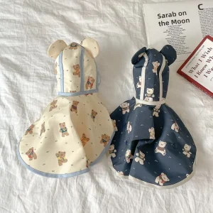 Sweet Bear Printed Dog Raincoat