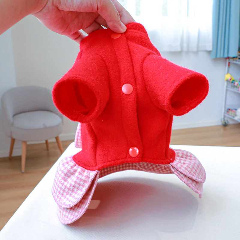 Bow Plaid Layered Dog Dress Harness - immagine 6