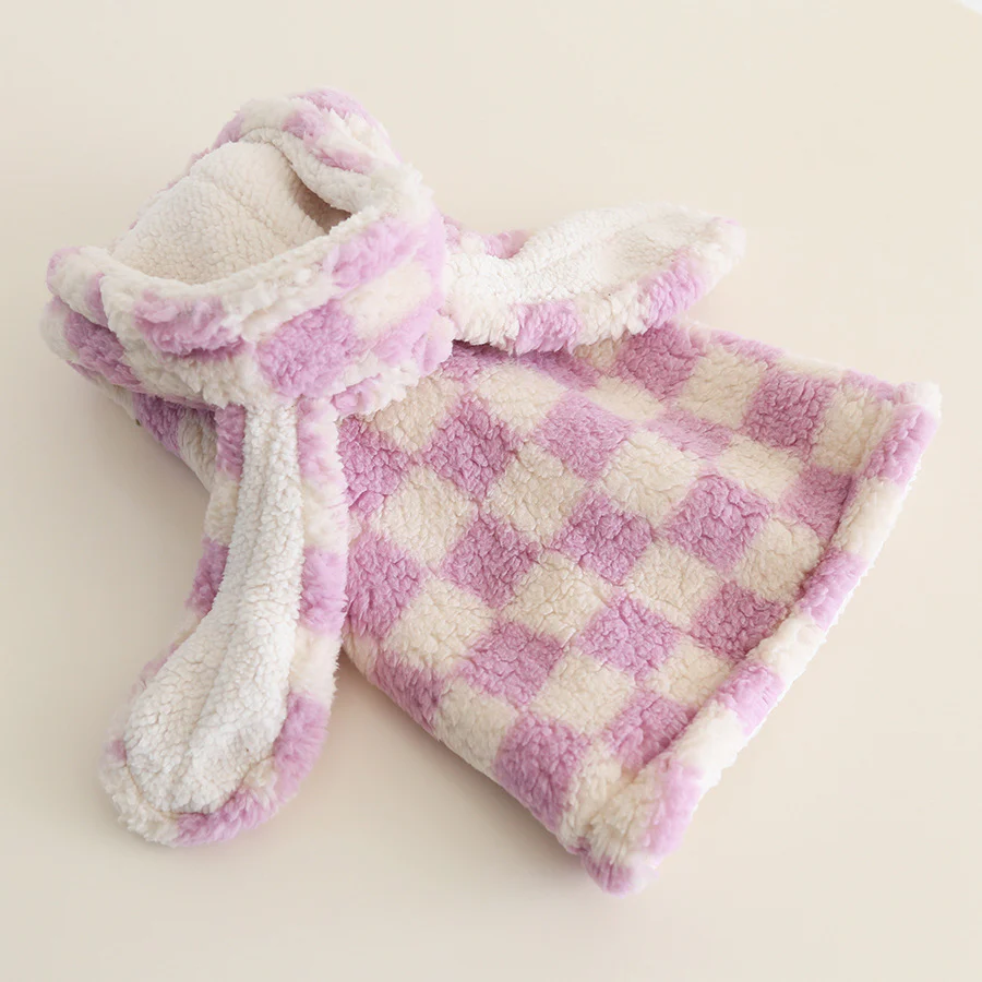 Plaid Flower Fleece Dog Cat Cape Pajama - immagine 8