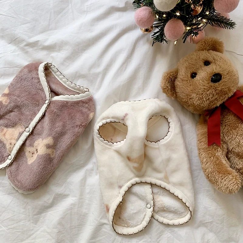 Flannel Bear Printed Dog Jacket Vest - immagine 5