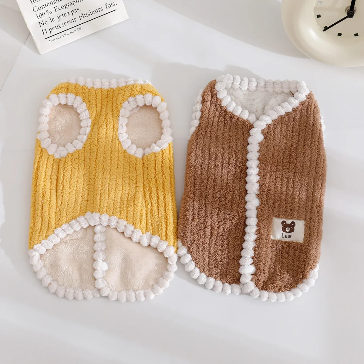 Solid Color Fleece Dog Cat Jacket Vest - immagine 7