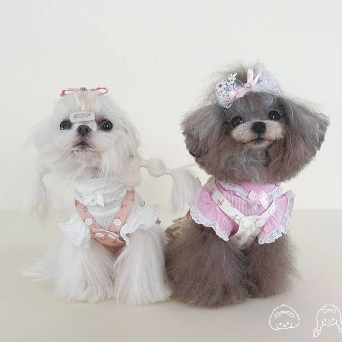 Floral Layered Dog Cat Cross-strap Dress - immagine 7